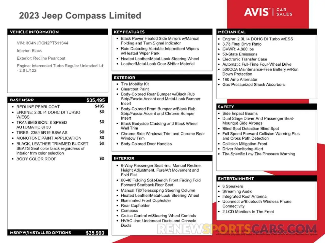 13 fotografías del automóvil dañado 3C4NJDCN2PT511644 JEEP COMPASS 2023