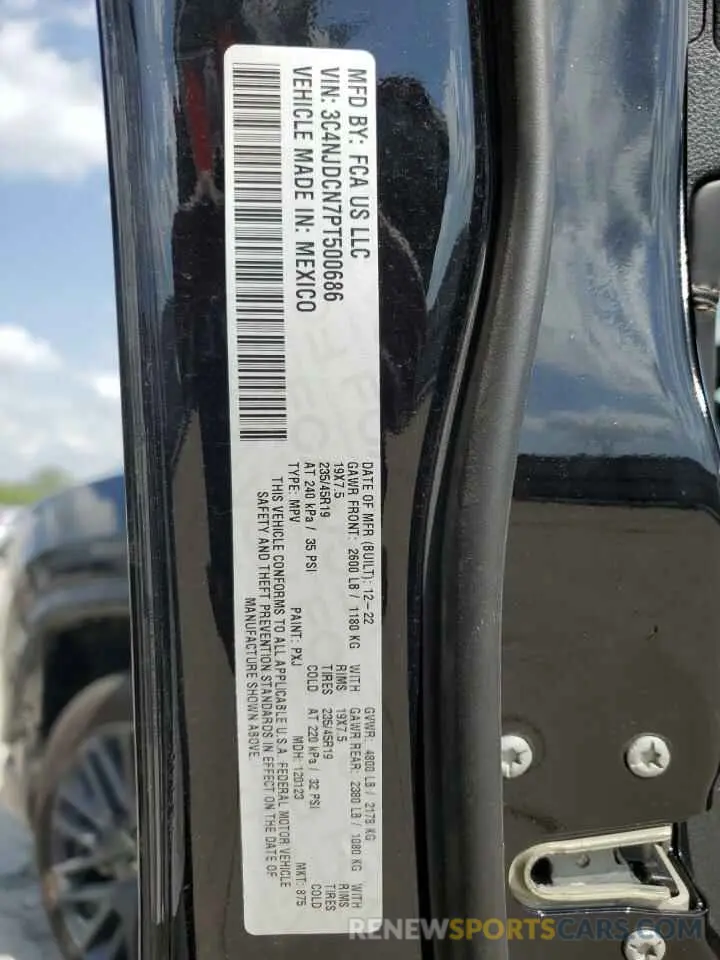 12 fotografías del automóvil dañado 3C4NJDCN7PT500686 JEEP COMPASS 2023