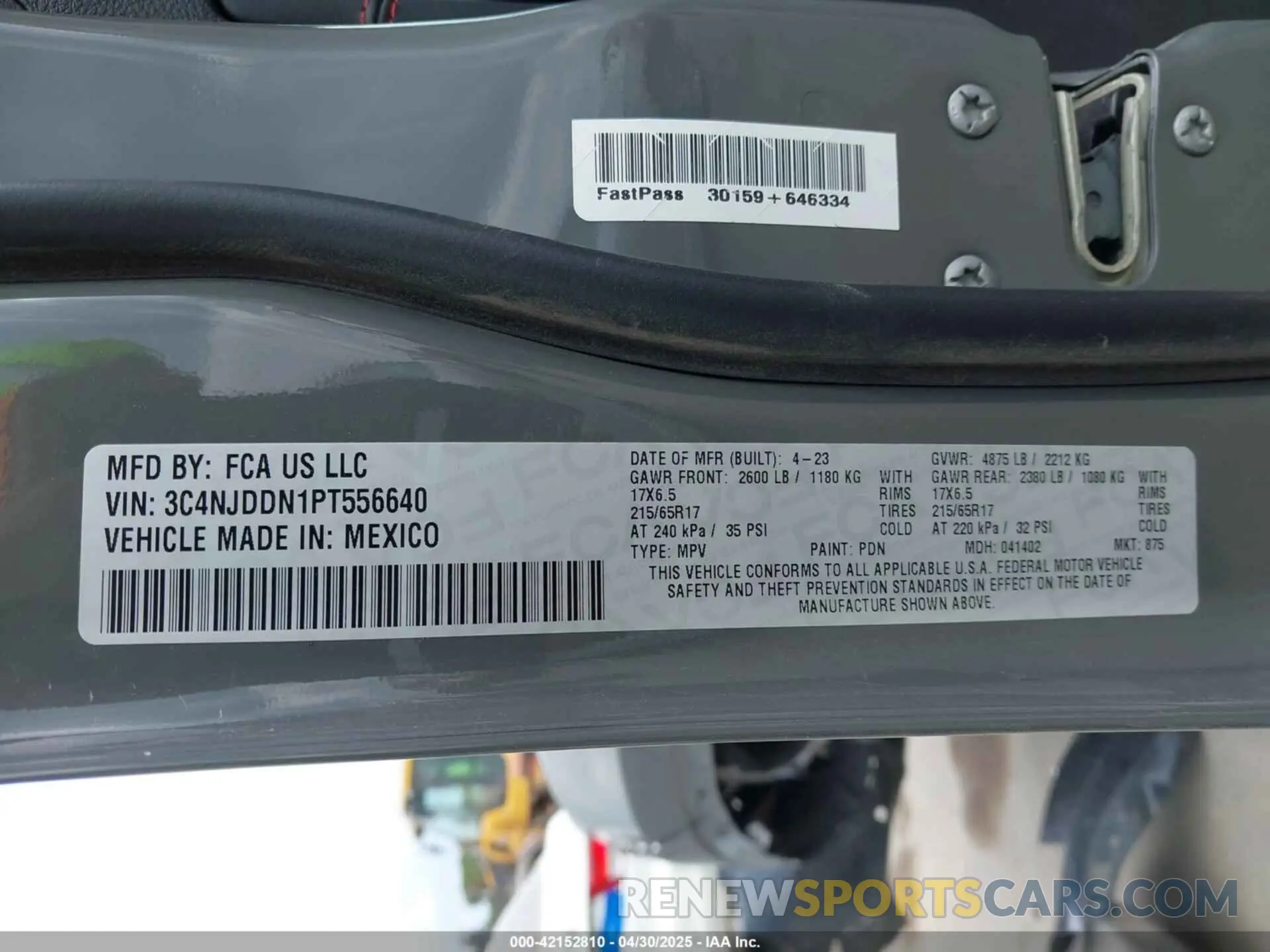 9 fotografías del automóvil dañado 3C4NJDDN1PT556640 JEEP COMPASS 2023