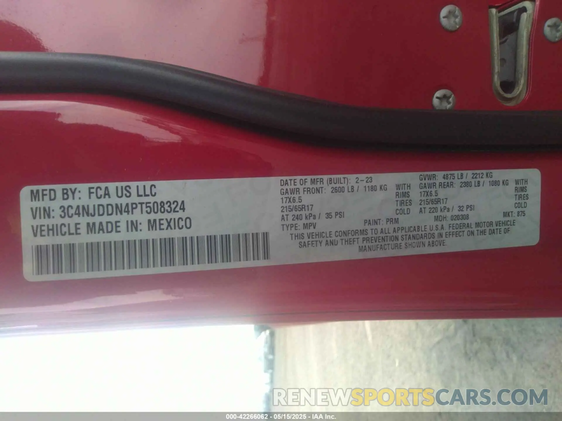 9 fotografías del automóvil dañado 3C4NJDDN4PT508324 JEEP COMPASS 2023