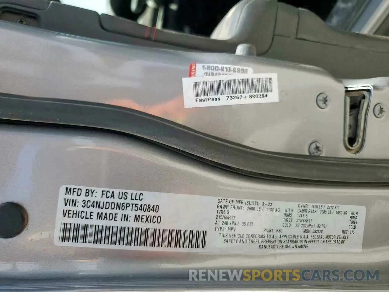 13 fotografías del automóvil dañado 3C4NJDDN6PT540840 JEEP COMPASS 2023
