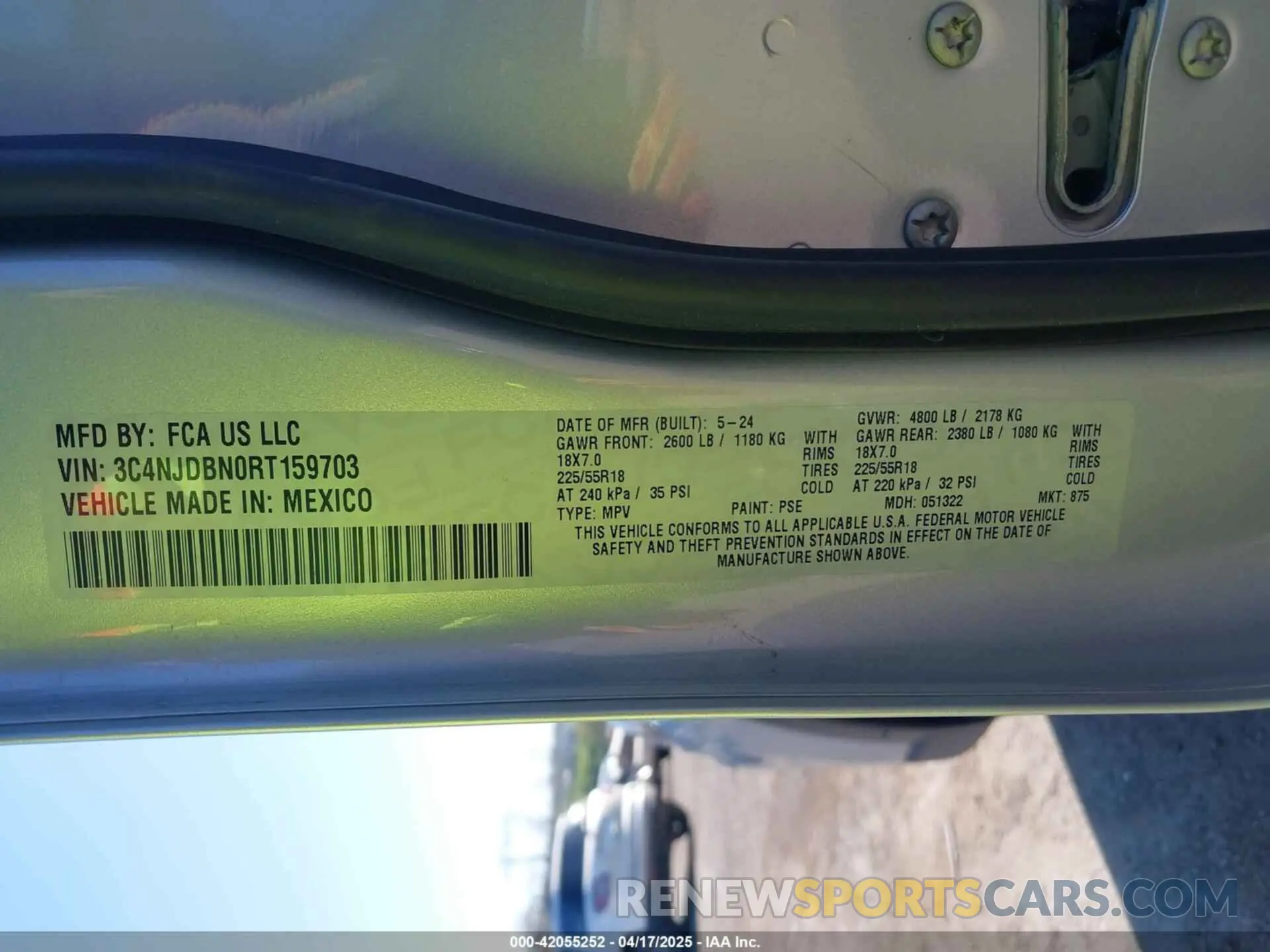 9 fotografías del automóvil dañado 3C4NJDBN0RT159703 JEEP COMPASS 2024