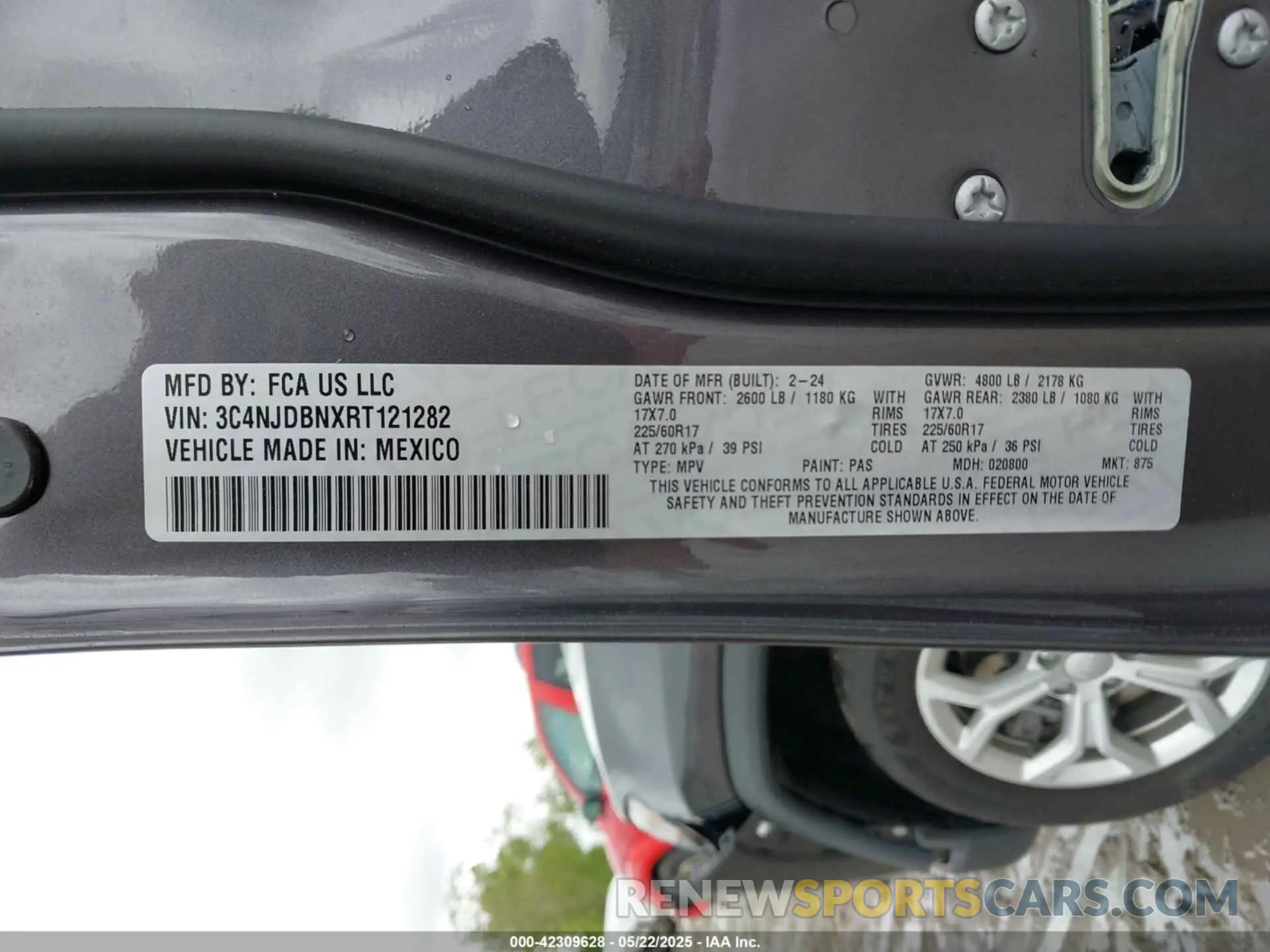 9 fotografías del automóvil dañado 3C4NJDBNXRT121282 JEEP COMPASS 2024