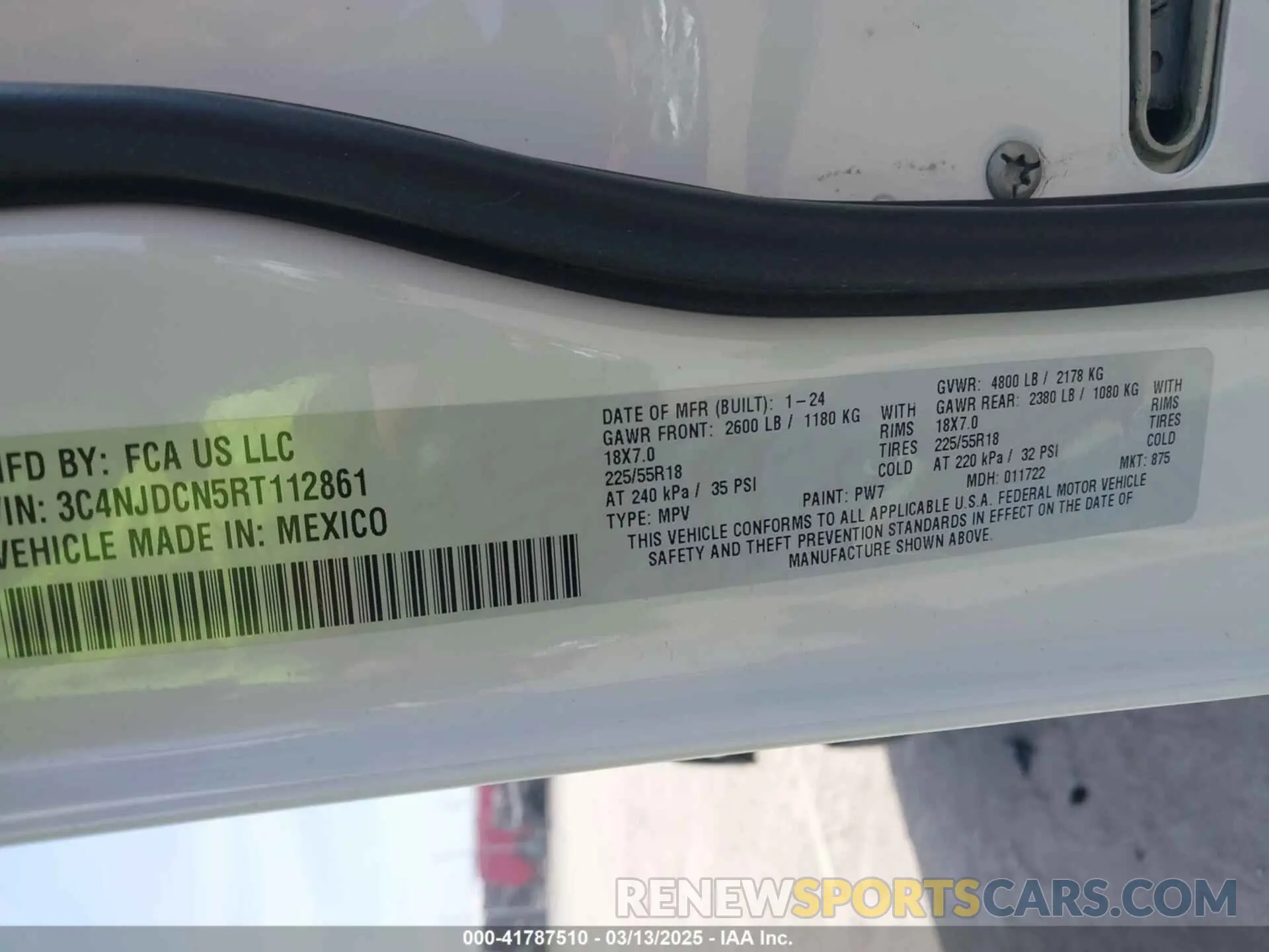 9 fotografías del automóvil dañado 3C4NJDCN5RT112861 JEEP COMPASS 2024