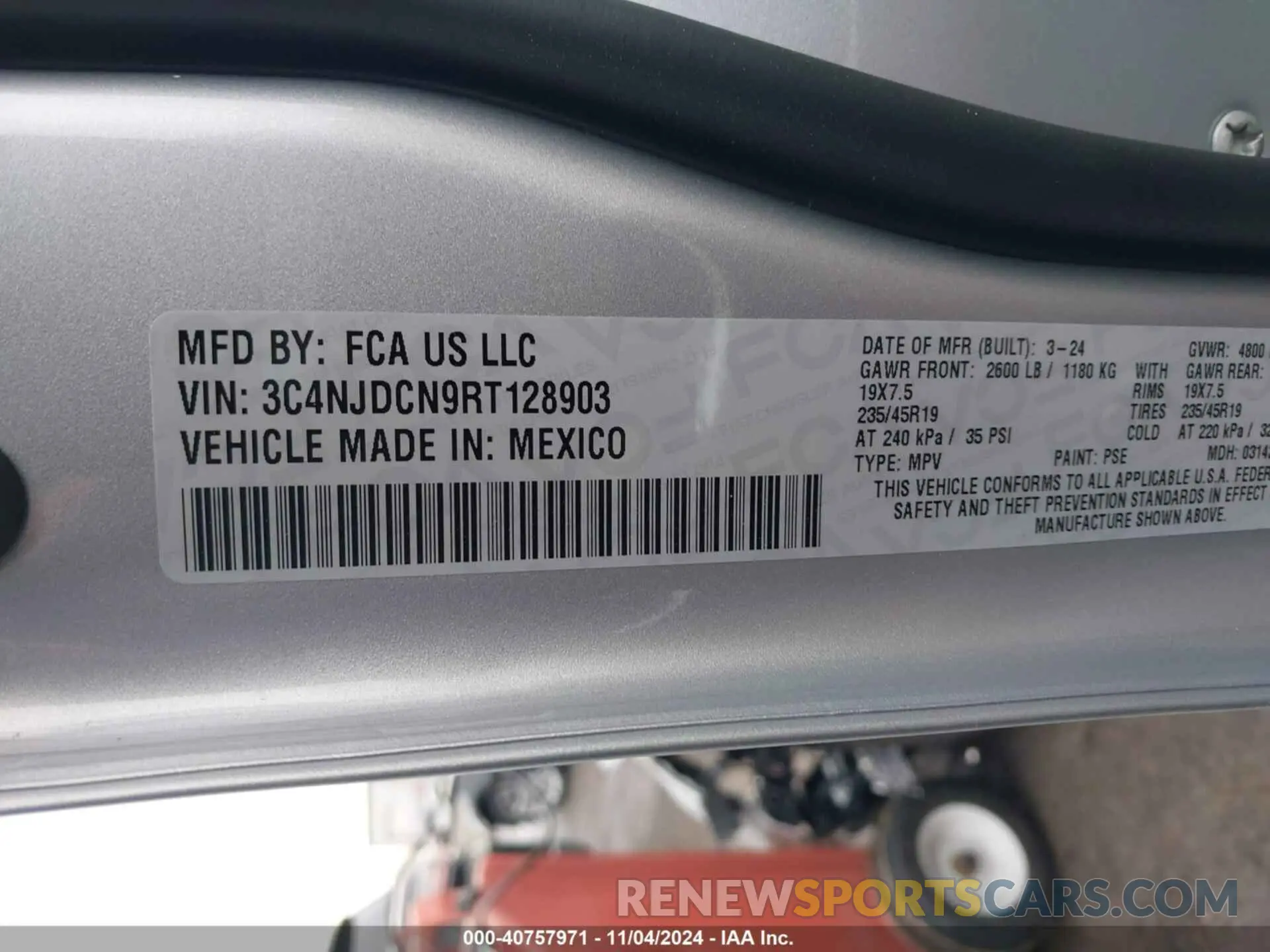 9 fotografías del automóvil dañado 3C4NJDCN9RT128903 JEEP COMPASS 2024