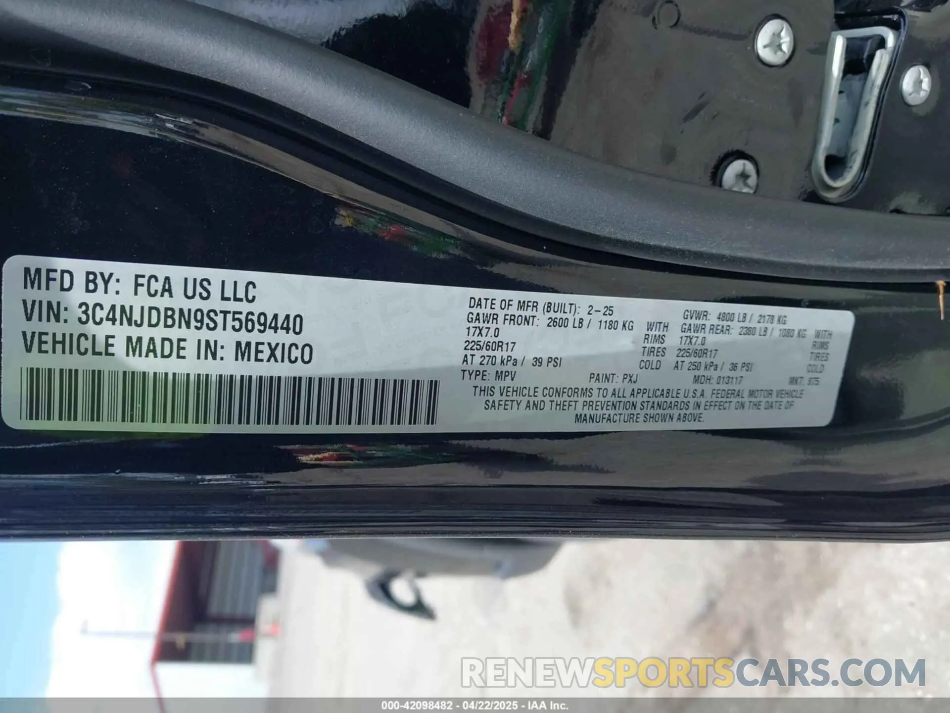 9 fotografías del automóvil dañado 3C4NJDBN9ST569440 JEEP COMPASS 2025
