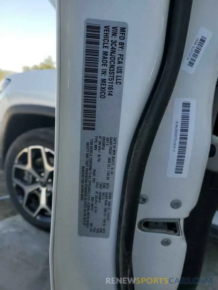 12 fotografías del automóvil dañado 3C4NJDCN3ST511614 JEEP COMPASS 2025