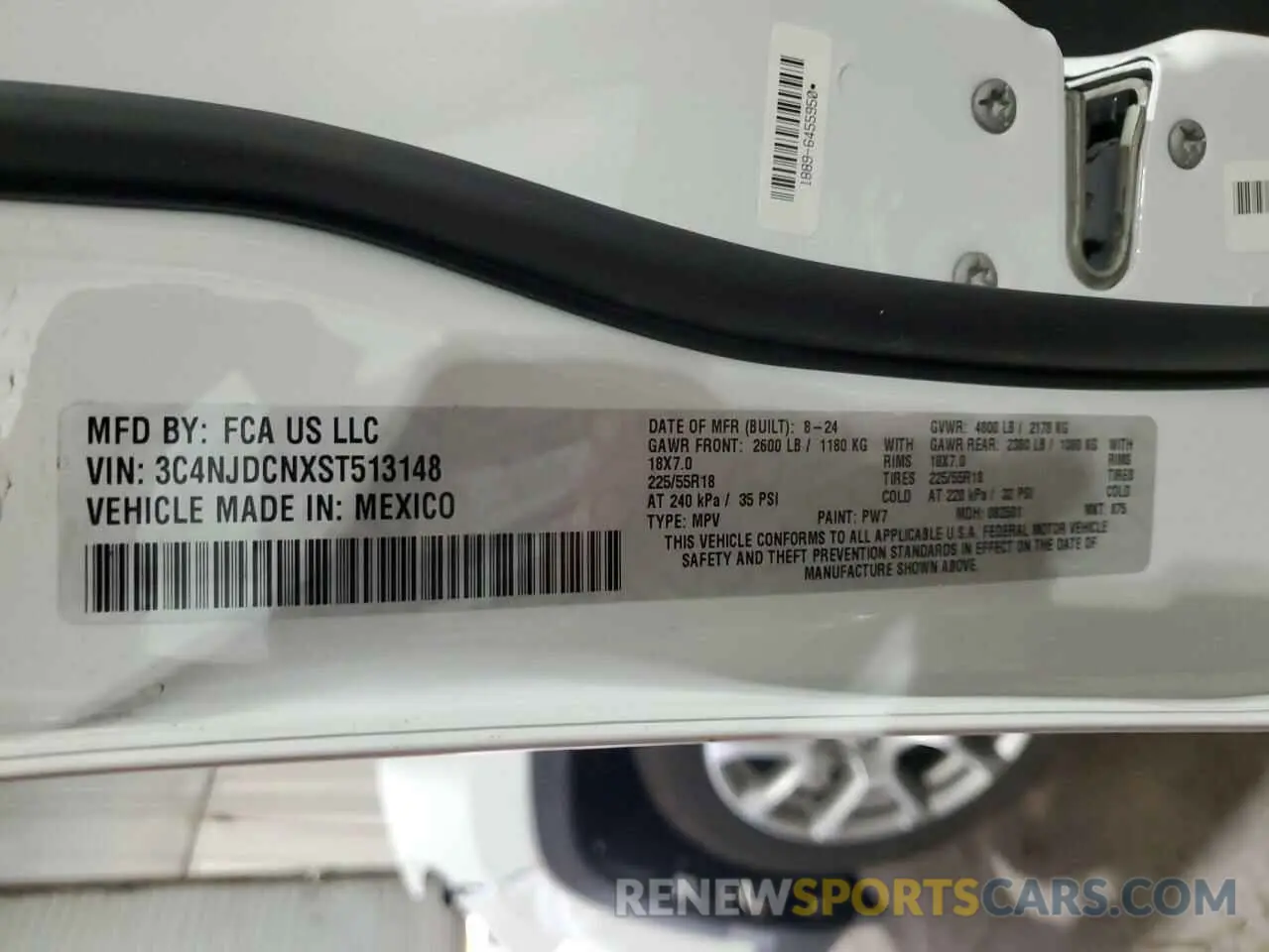 14 fotografías del automóvil dañado 3C4NJDCNXST513148 JEEP COMPASS 2025