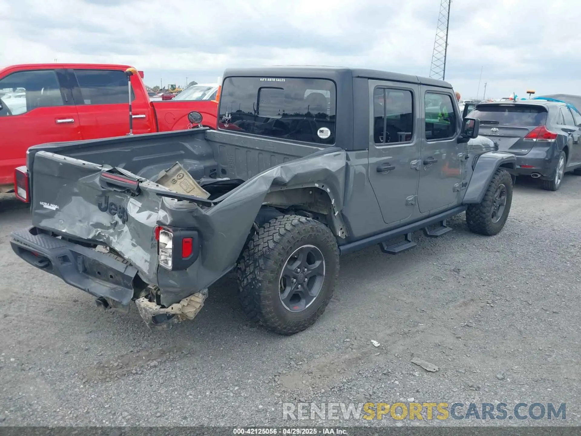 4 fotografías del automóvil dañado 1C6HJTAG5ML570892 JEEP GLADIATOR 2021