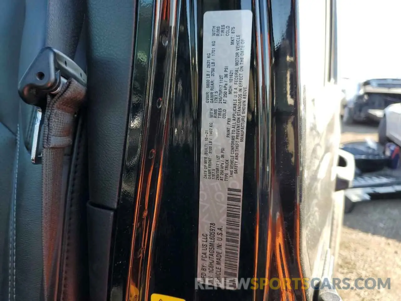 13 fotografías del automóvil dañado 1C6HJTAG5ML605978 JEEP GLADIATOR 2021