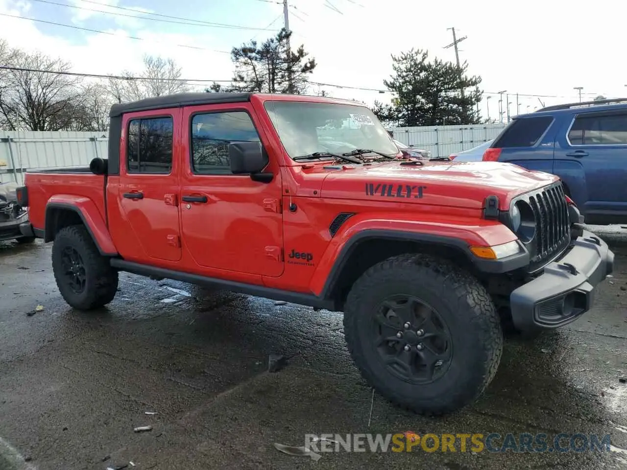 4 fotografías del automóvil dañado 1C6HJTAG6ML518011 JEEP GLADIATOR 2021