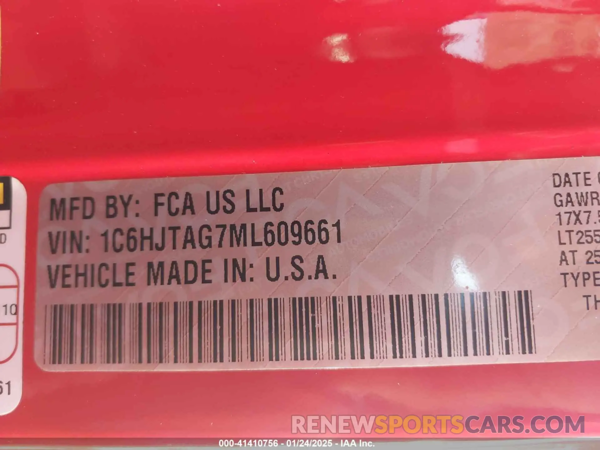 9 fotografías del automóvil dañado 1C6HJTAG7ML609661 JEEP GLADIATOR 2021