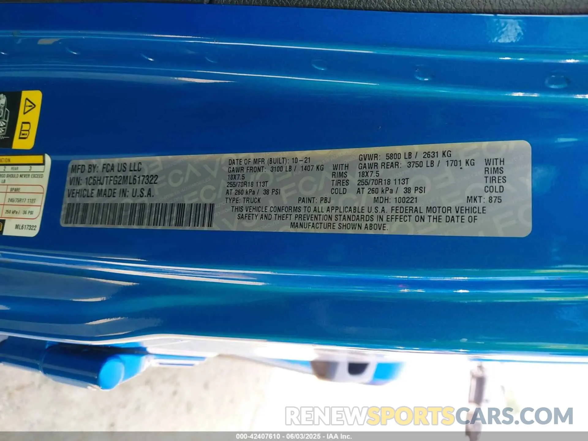 9 fotografías del automóvil dañado 1C6HJTFG2ML617322 JEEP GLADIATOR 2021