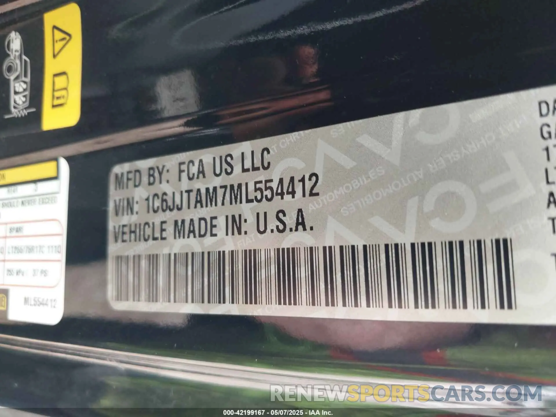 9 fotografías del automóvil dañado 1C6JJTAM7ML554412 JEEP GLADIATOR 2021