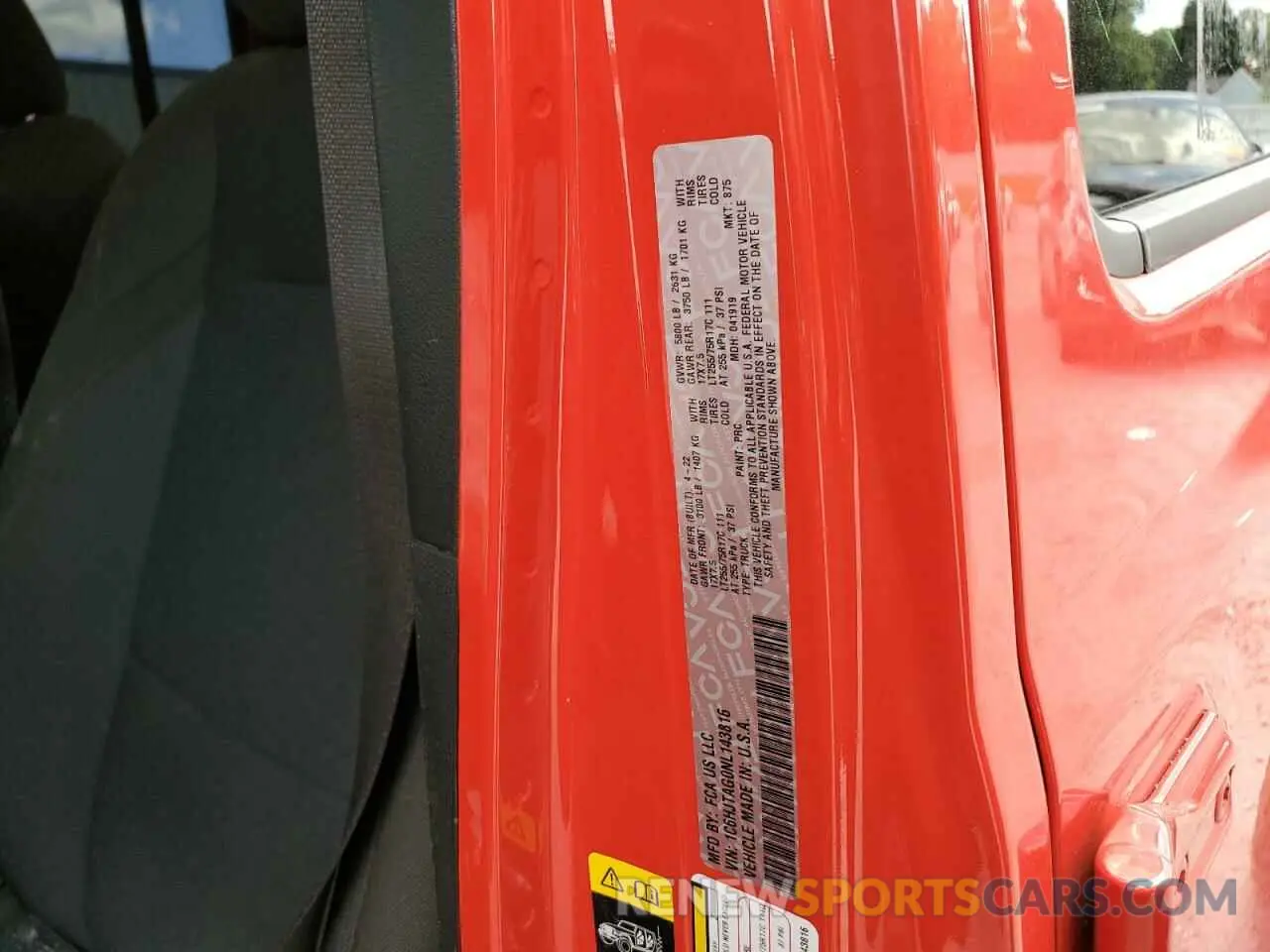12 fotografías del automóvil dañado 1C6HJTAG0NL143816 JEEP GLADIATOR 2022