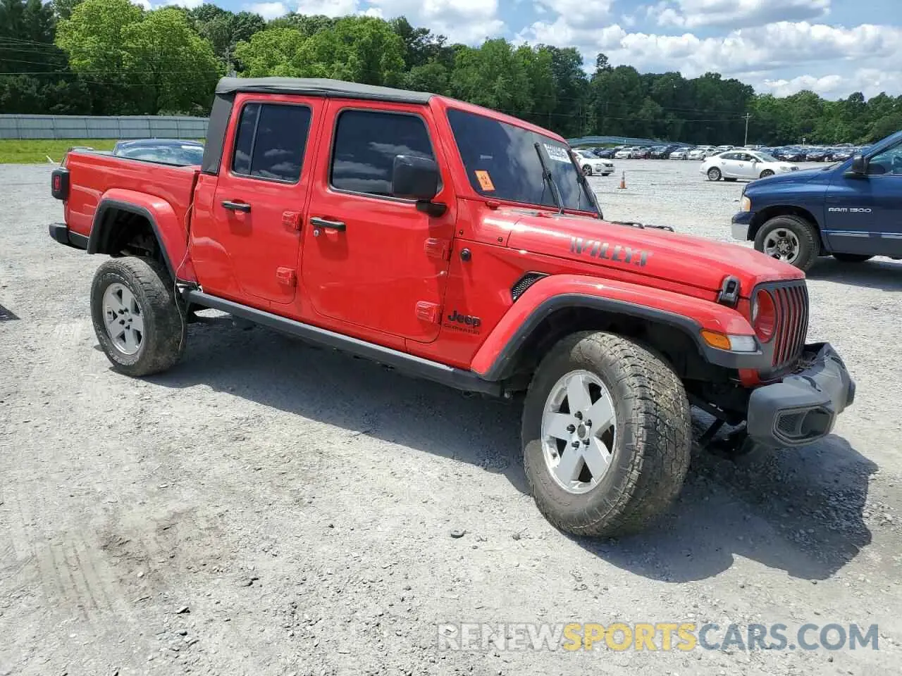4 fotografías del automóvil dañado 1C6HJTAG0NL143816 JEEP GLADIATOR 2022