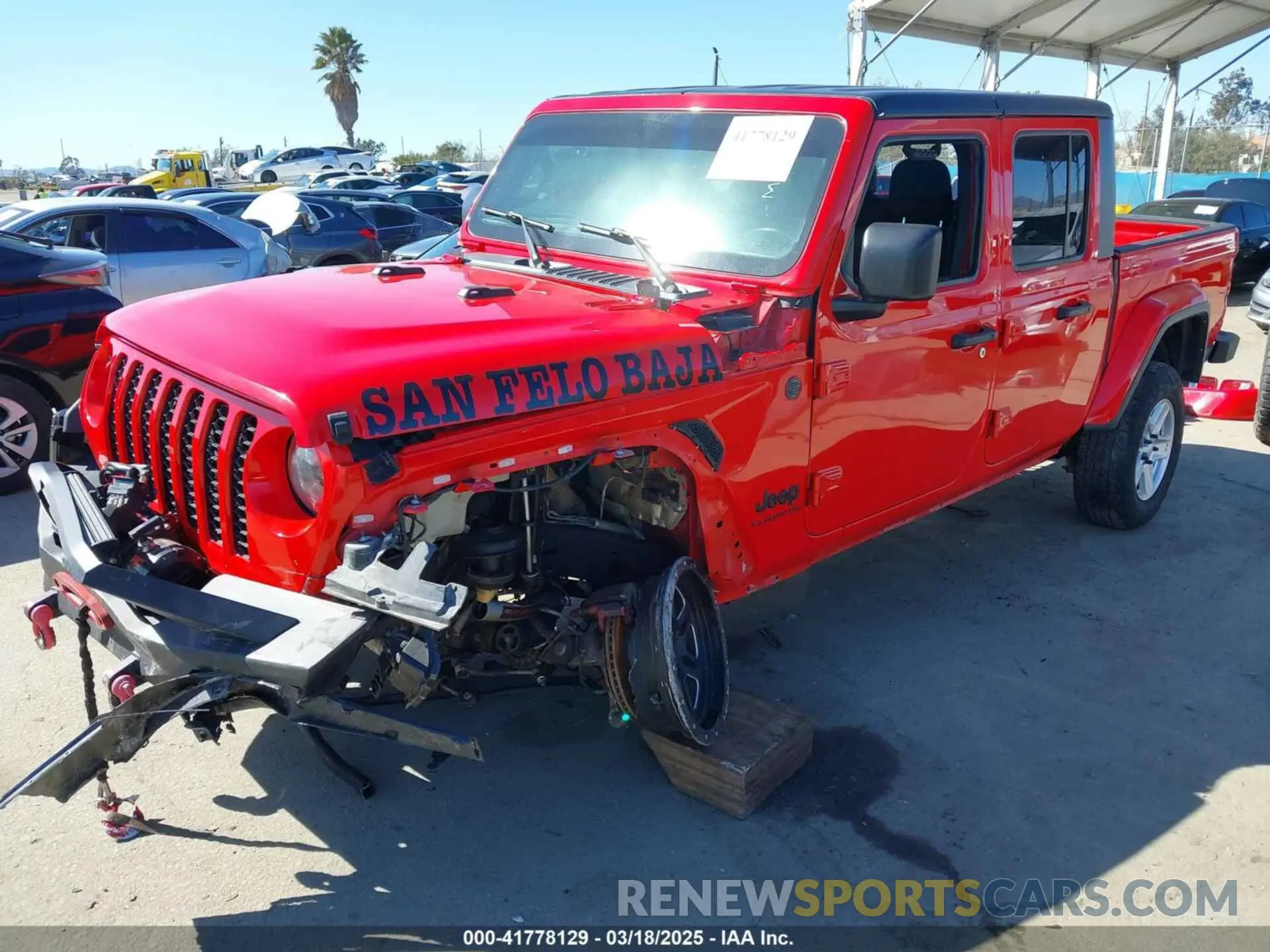 2 fotografías del automóvil dañado 1C6HJTAG0NL180848 JEEP GLADIATOR 2022