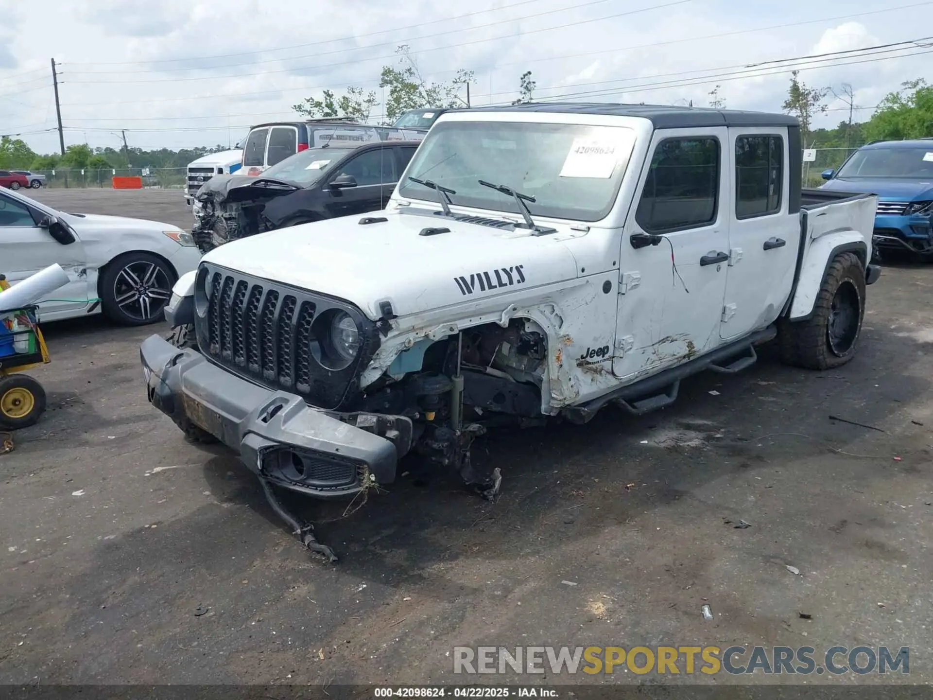 2 fotografías del automóvil dañado 1C6HJTAG1NL144540 JEEP GLADIATOR 2022