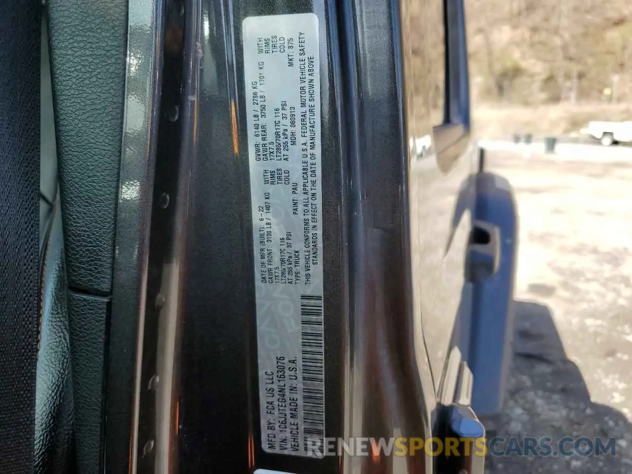 12 fotografías del automóvil dañado 1C6JJTEG4NL163076 JEEP GLADIATOR 2022