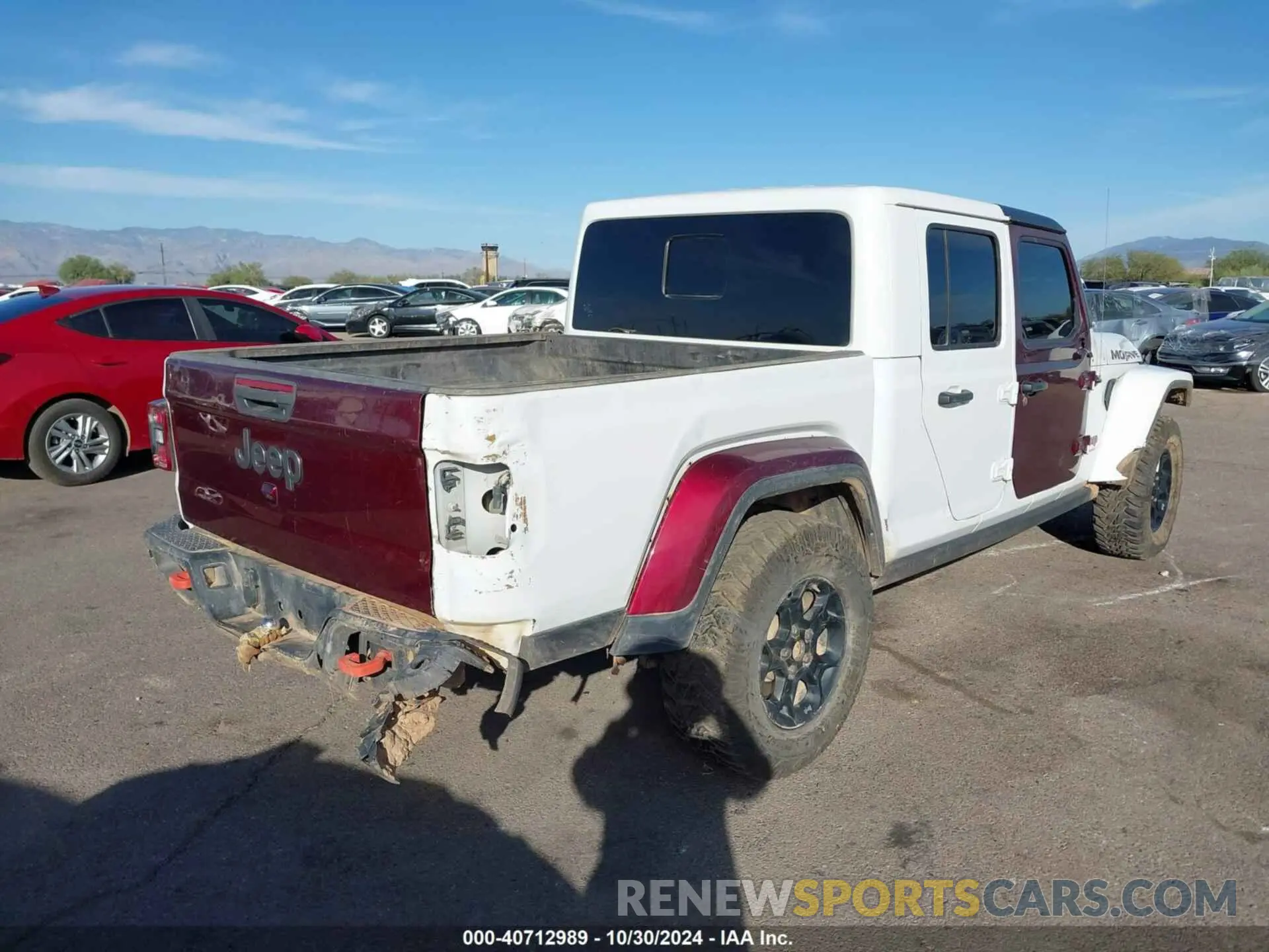4 fotografías del automóvil dañado 1C6JJTEG6NL100383 JEEP GLADIATOR 2022
