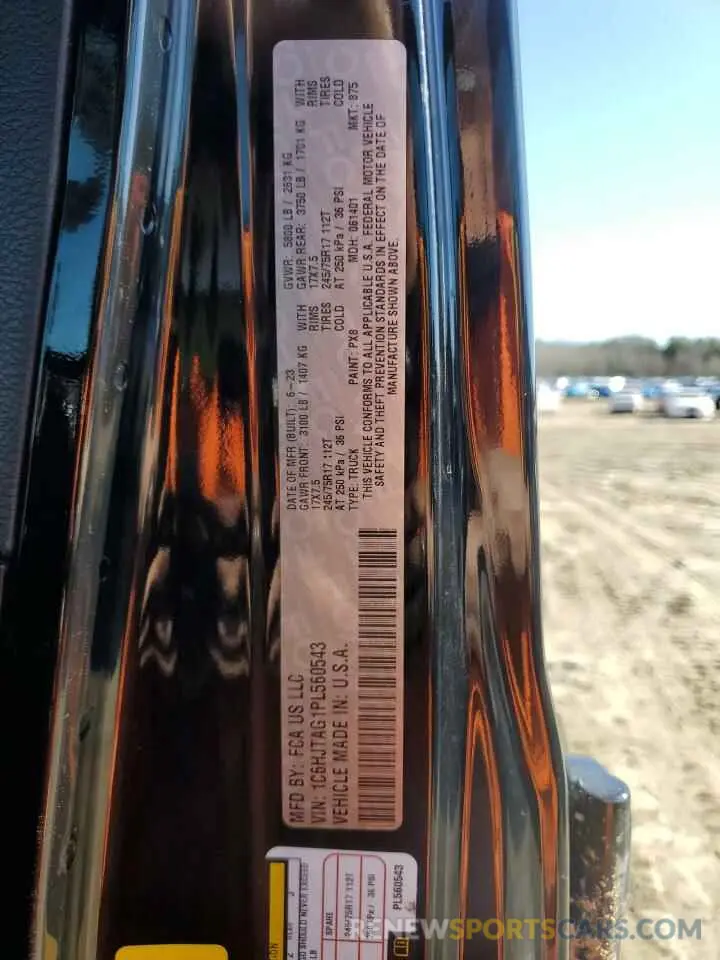 16 fotografías del automóvil dañado 1C6HJTAG1PL560543 JEEP GLADIATOR 2023