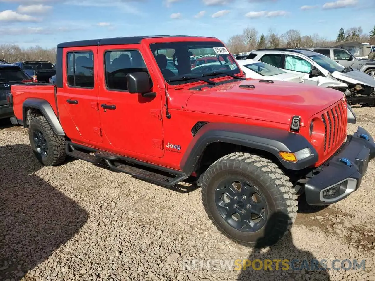 4 fotografías del automóvil dañado 1C6HJTAG7PL556318 JEEP GLADIATOR 2023