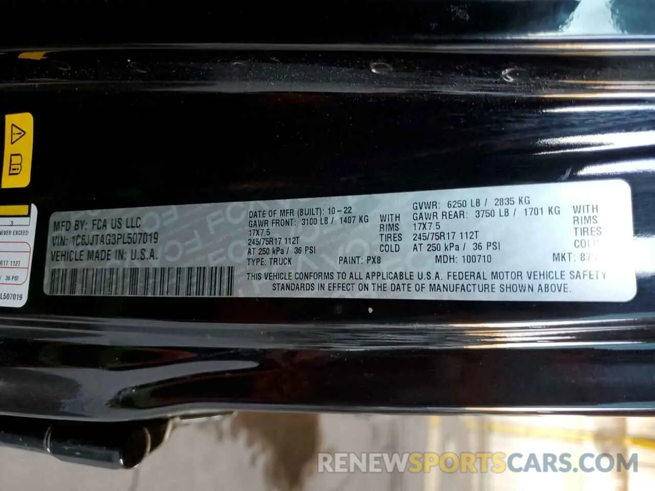 12 fotografías del automóvil dañado 1C6JJTAG3PL507019 JEEP GLADIATOR 2023