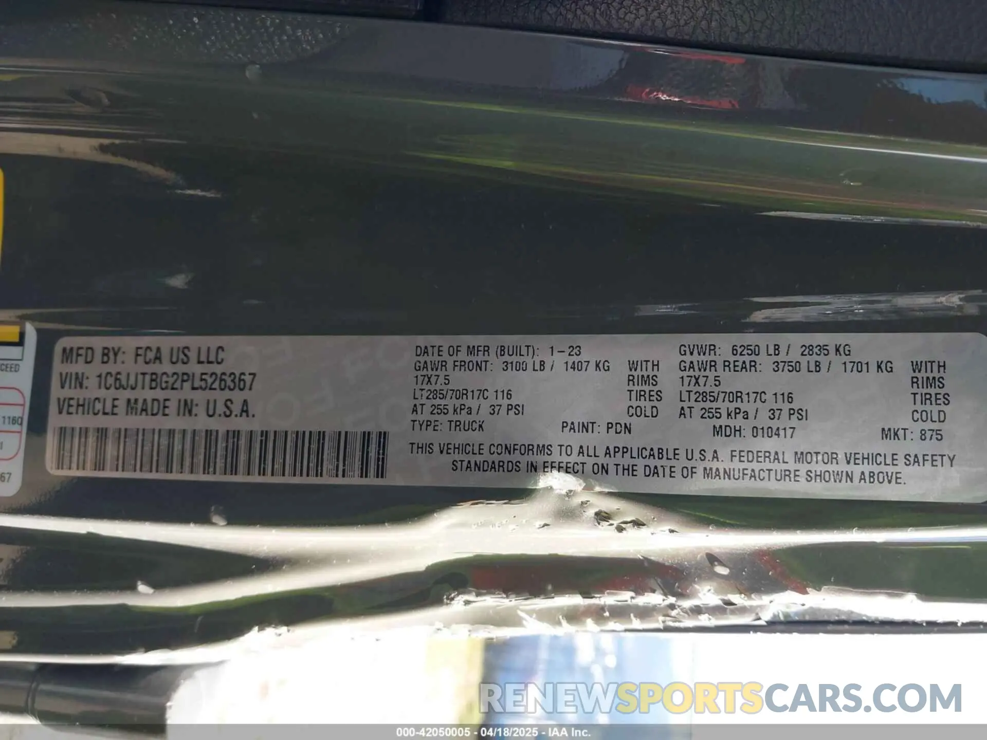 9 fotografías del automóvil dañado 1C6JJTBG2PL526367 JEEP GLADIATOR 2023
