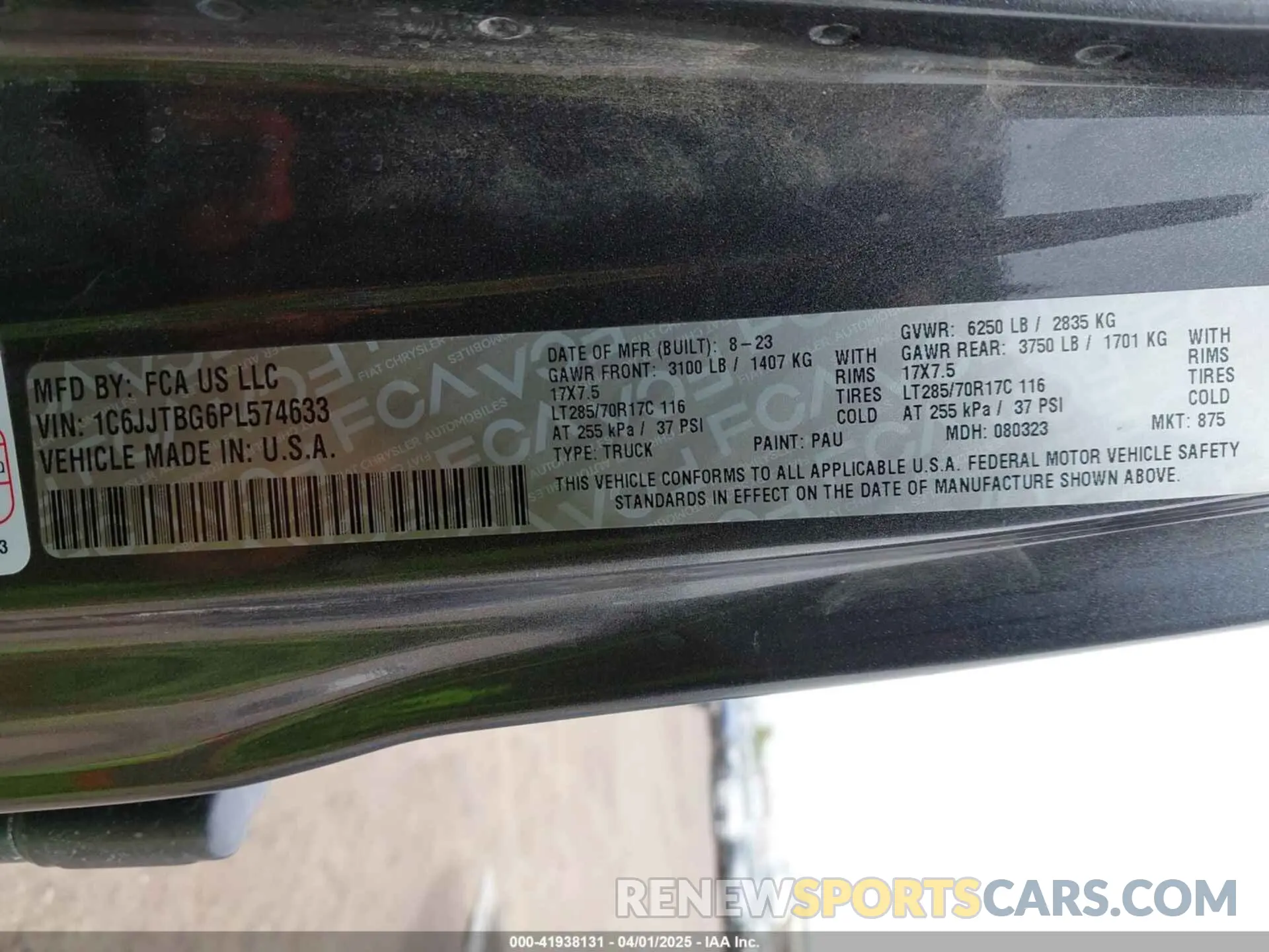 9 fotografías del automóvil dañado 1C6JJTBG6PL574633 JEEP GLADIATOR 2023