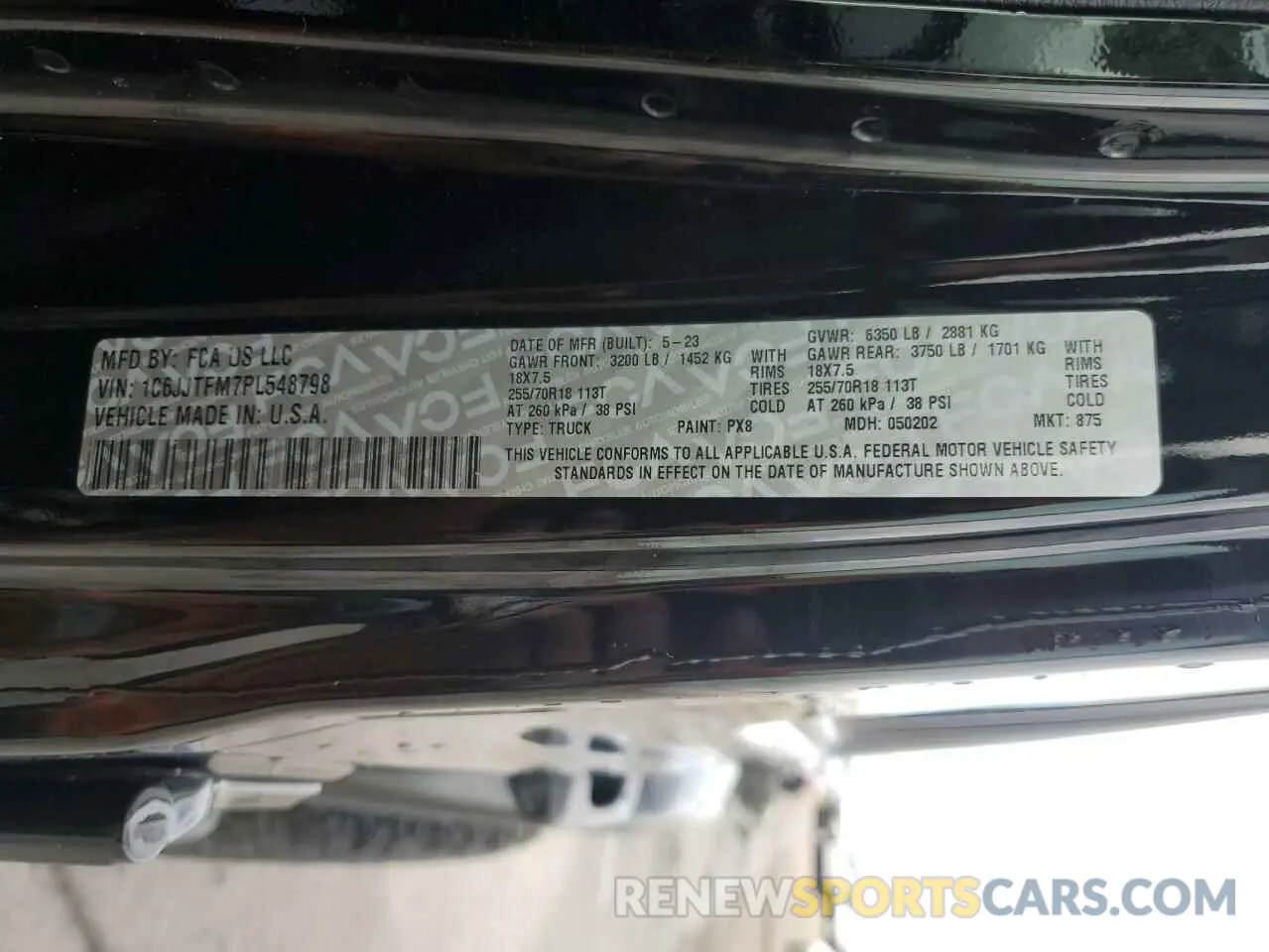 15 fotografías del automóvil dañado 1C6JJTFM7PL548798 JEEP GLADIATOR 2023
