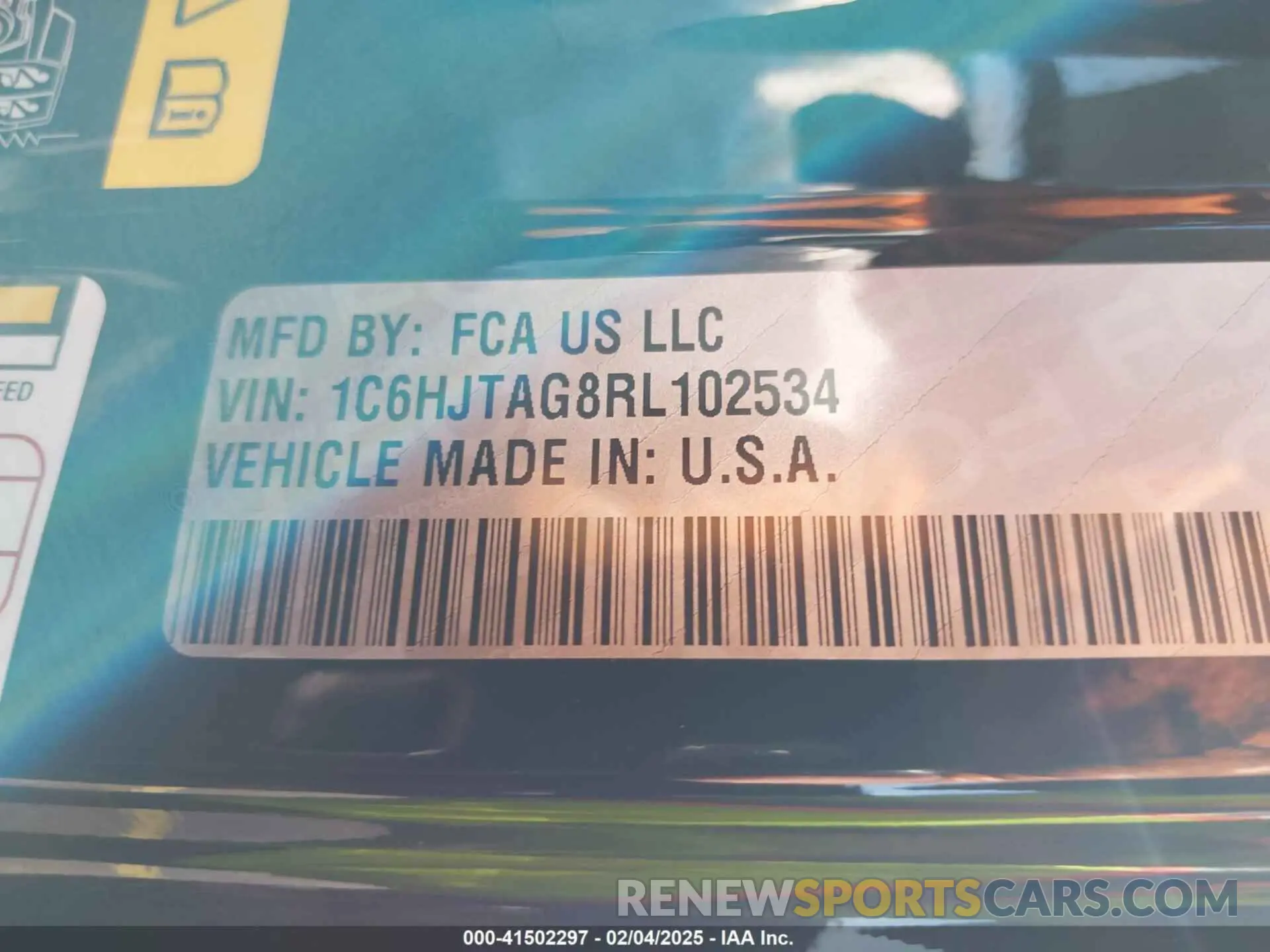 9 fotografías del automóvil dañado 1C6HJTAG8RL102534 JEEP GLADIATOR 2024