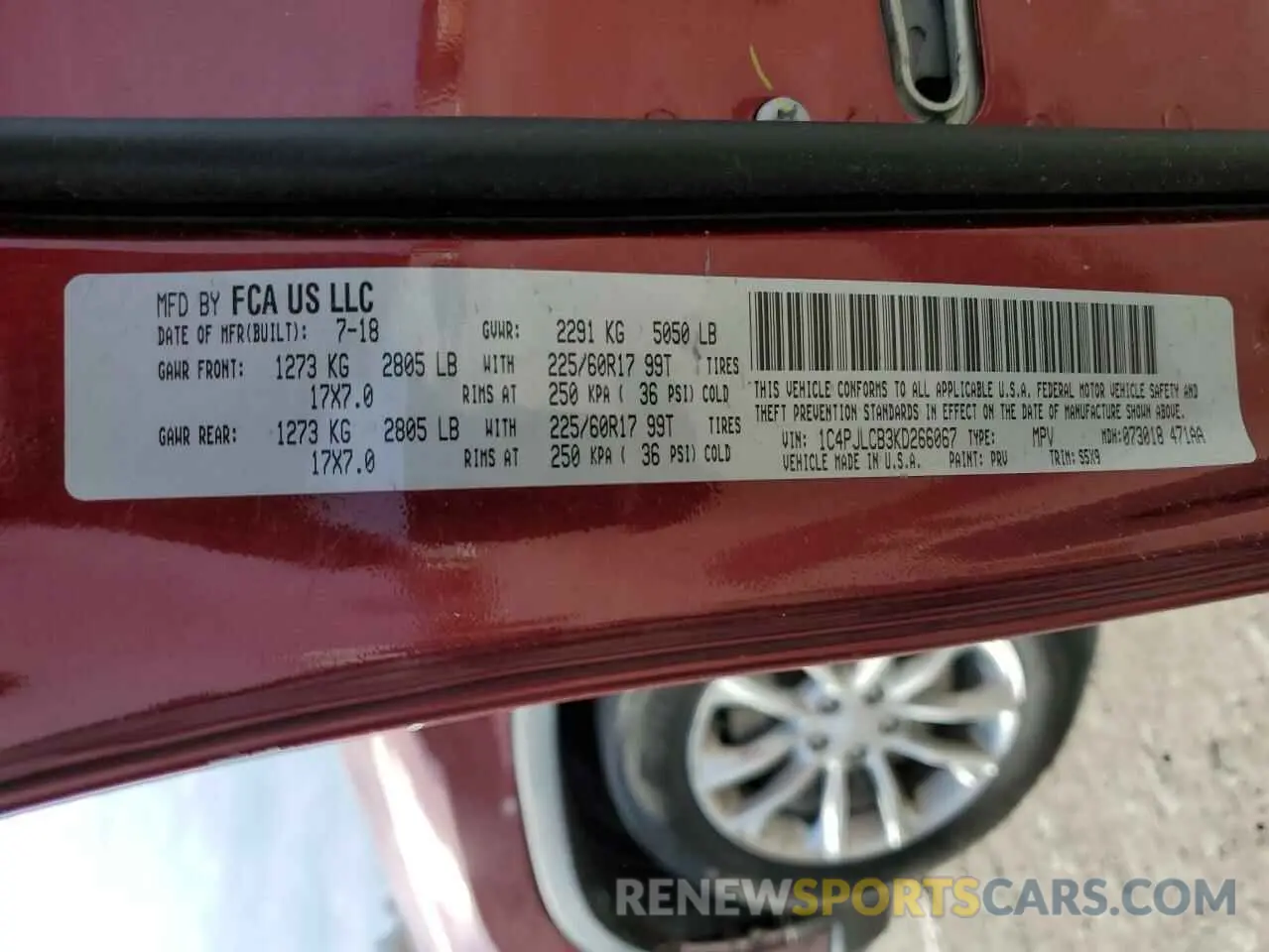 15 fotografías del automóvil dañado 1C4PJLCB3KD266067 JEEP GRAND CHER 2019