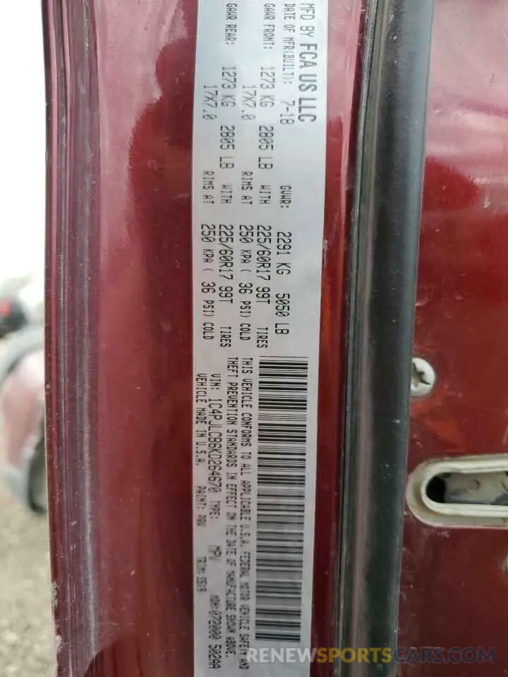 13 fotografías del automóvil dañado 1C4PJLCB6KD264670 JEEP GRAND CHER 2019