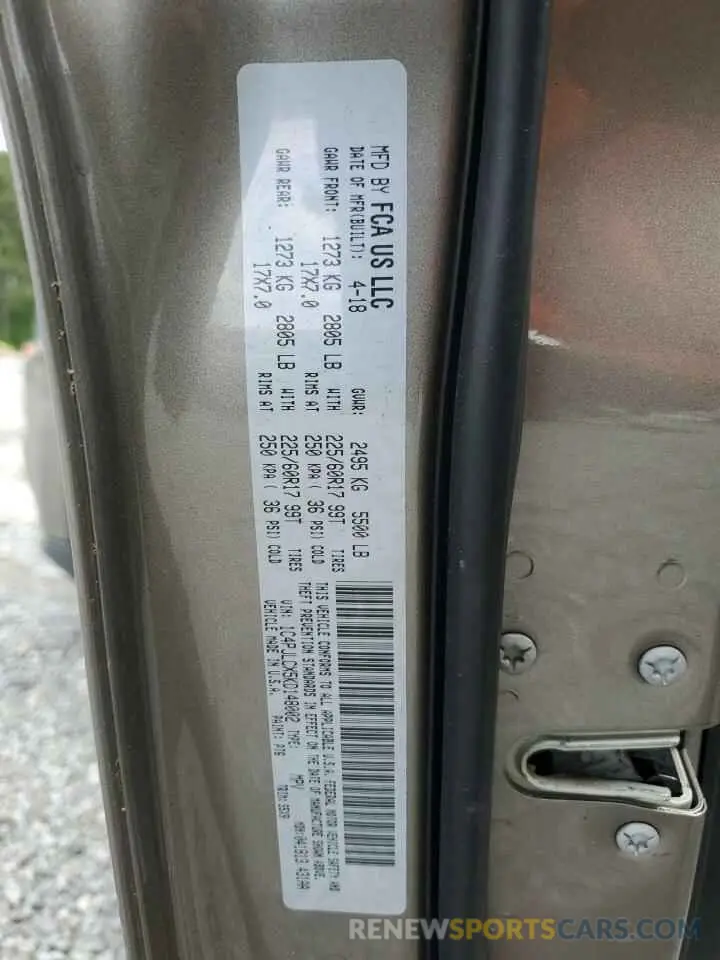 13 fotografías del automóvil dañado 1C4PJLCX5KD148002 JEEP GRAND CHER 2019