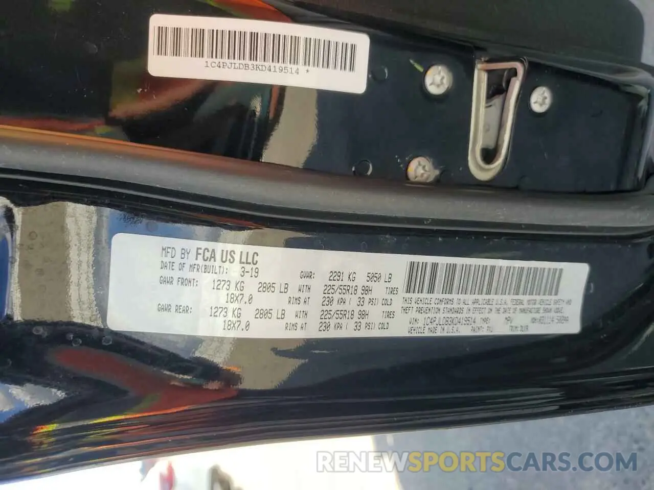 14 fotografías del automóvil dañado 1C4PJLDB3KD419514 JEEP GRAND CHER 2019