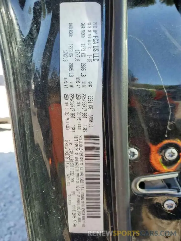 15 fotografías del automóvil dañado 1C4PJLLB1KD111632 JEEP GRAND CHER 2019