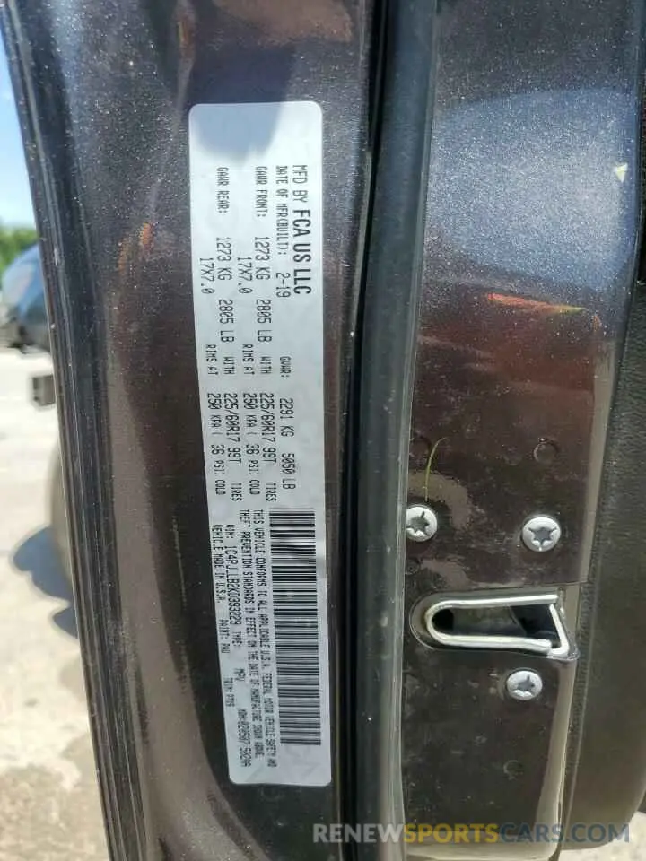 14 fotografías del automóvil dañado 1C4PJLLB2KD393229 JEEP GRAND CHER 2019
