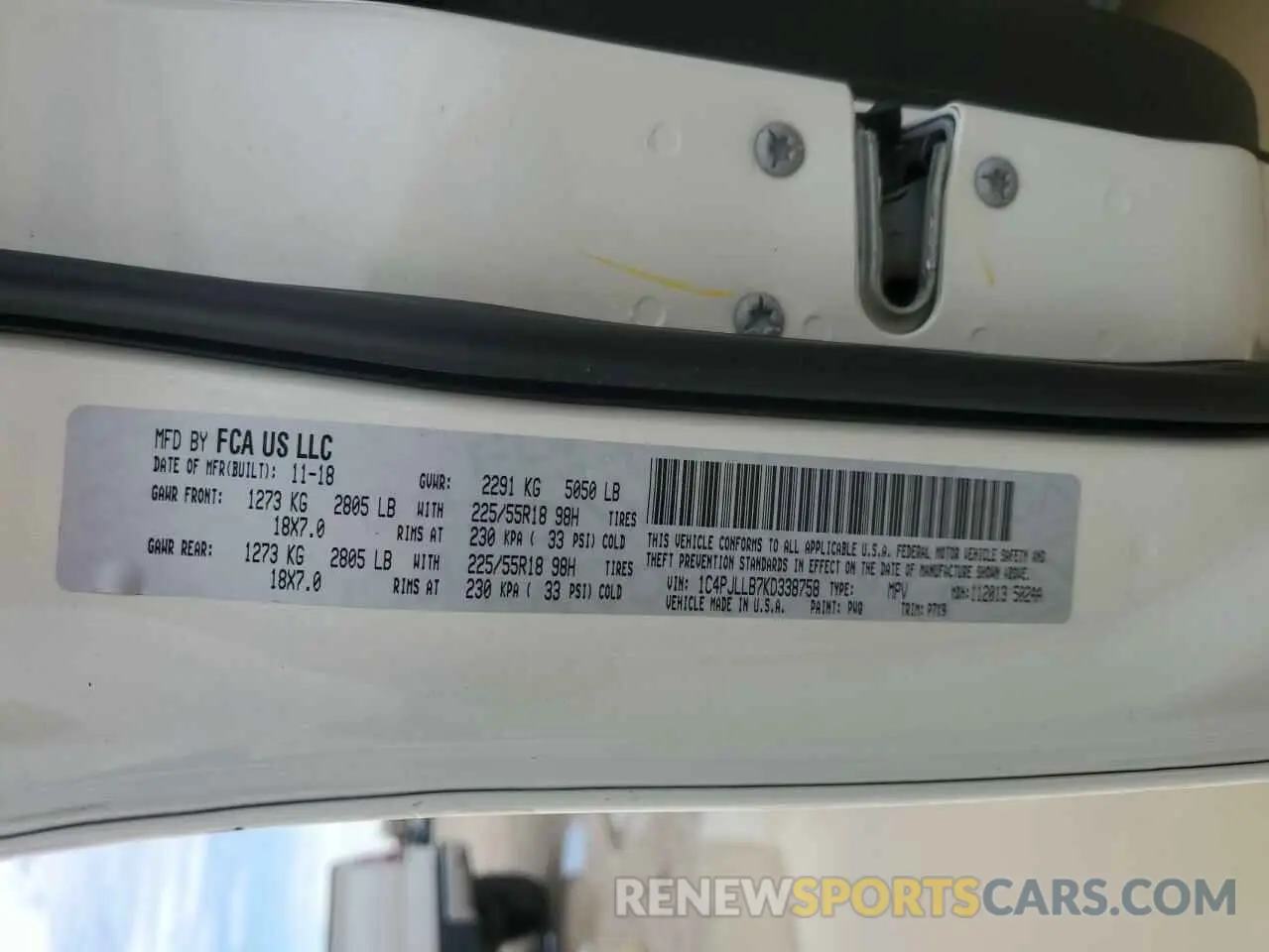 13 fotografías del automóvil dañado 1C4PJLLB7KD338758 JEEP GRAND CHER 2019