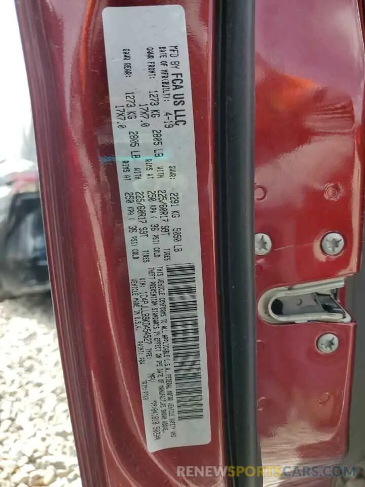 13 fotografías del automóvil dañado 1C4PJLLB9KD454527 JEEP GRAND CHER 2019