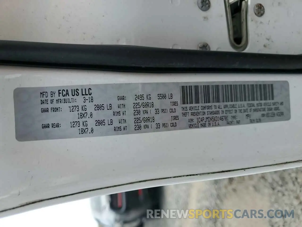 12 fotografías del automóvil dañado 1C4PJMDN5KD148701 JEEP GRAND CHER 2019