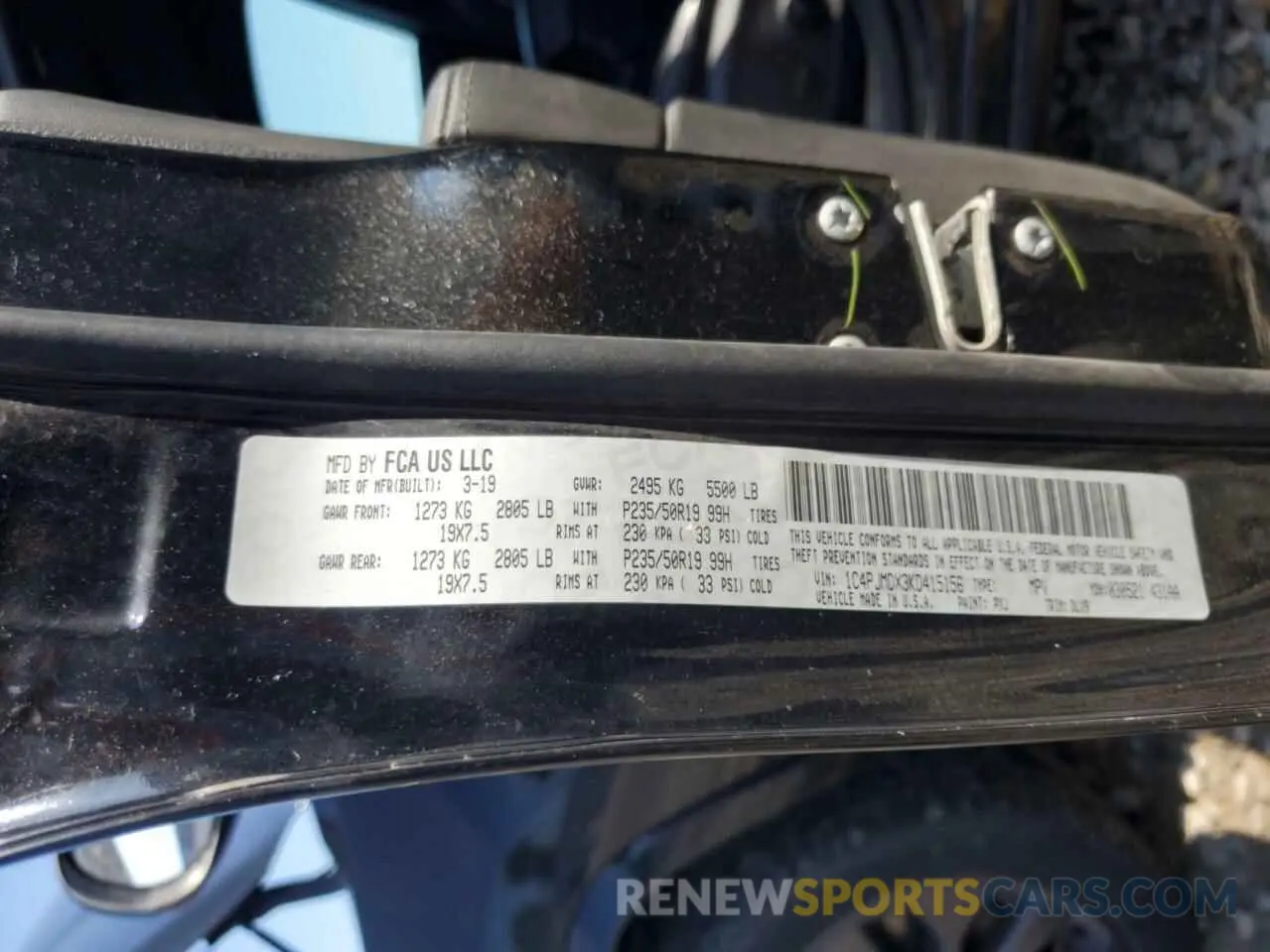 12 fotografías del automóvil dañado 1C4PJMDX3KD415156 JEEP GRAND CHER 2019