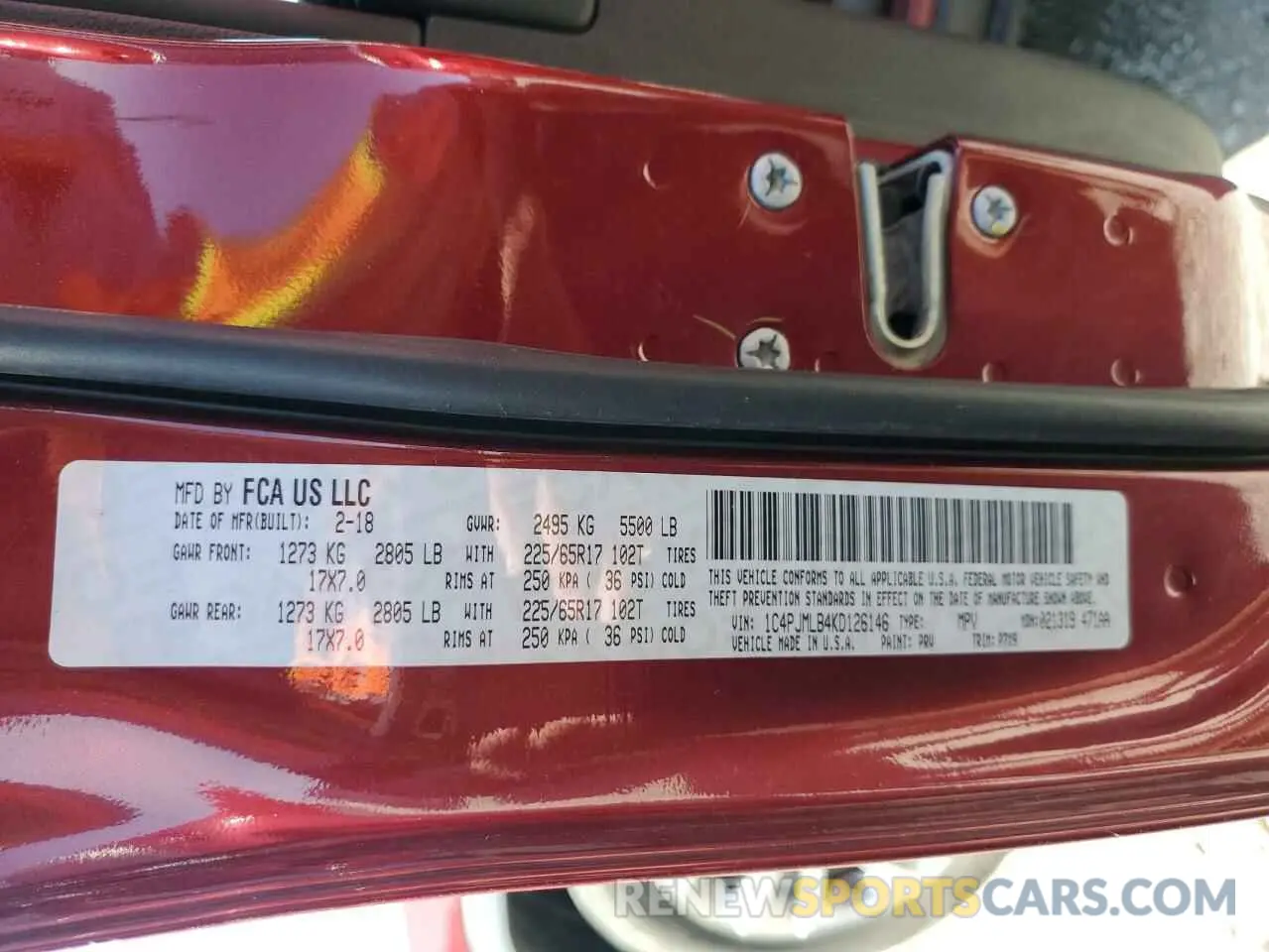 13 fotografías del automóvil dañado 1C4PJMLB4KD126146 JEEP GRAND CHER 2019