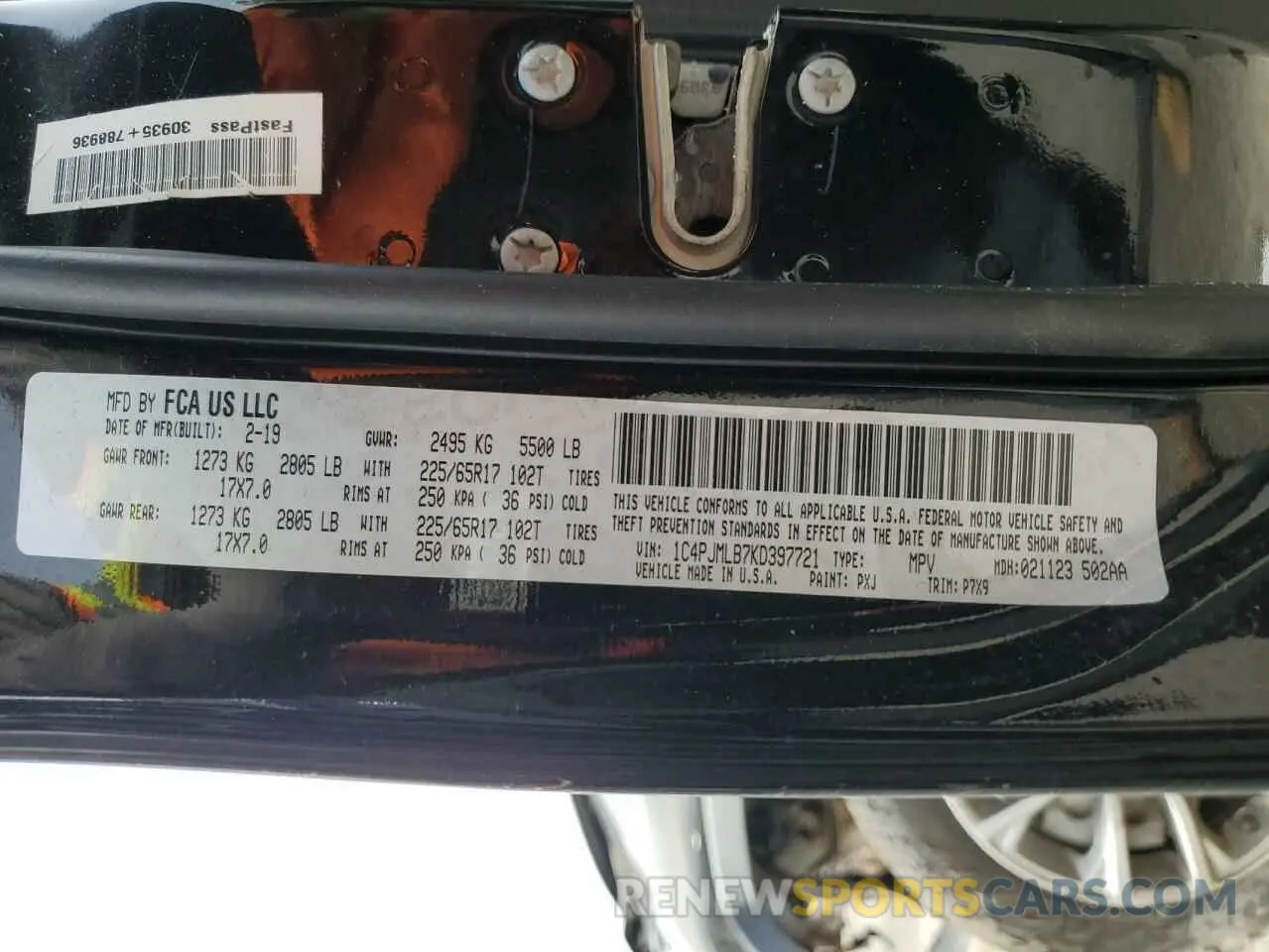 13 fotografías del automóvil dañado 1C4PJMLB7KD397721 JEEP GRAND CHER 2019