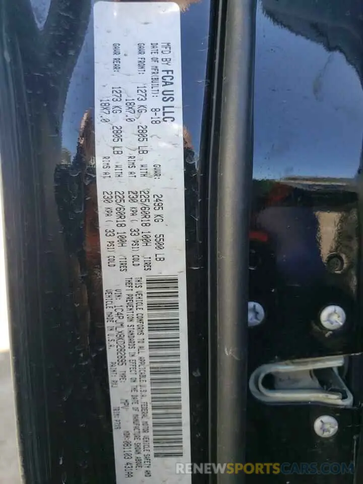 13 fotografías del automóvil dañado 1C4PJMLX8KD282895 JEEP GRAND CHER 2019