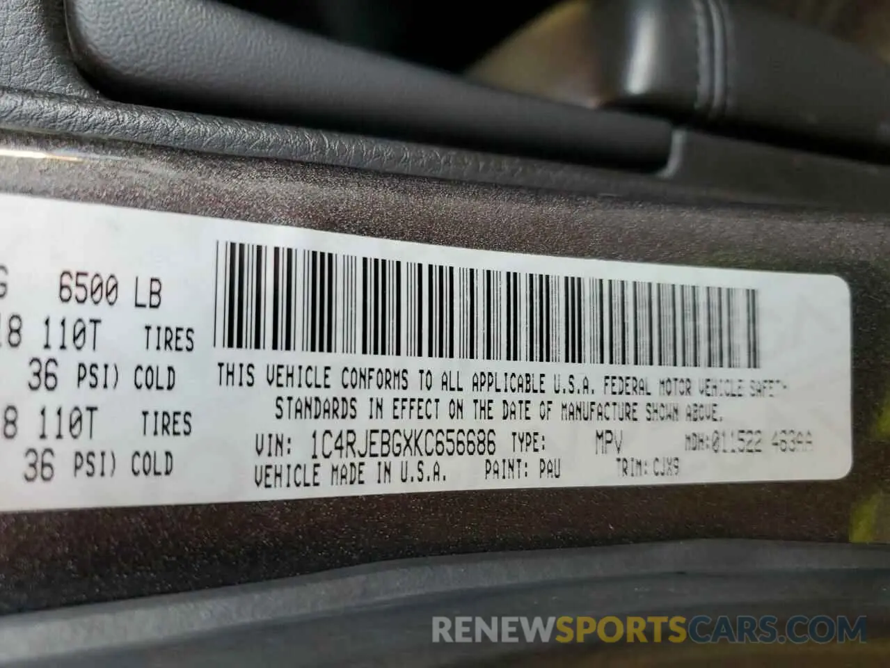 15 fotografías del automóvil dañado 1C4RJEBGXKC656686 JEEP GRAND CHER 2019