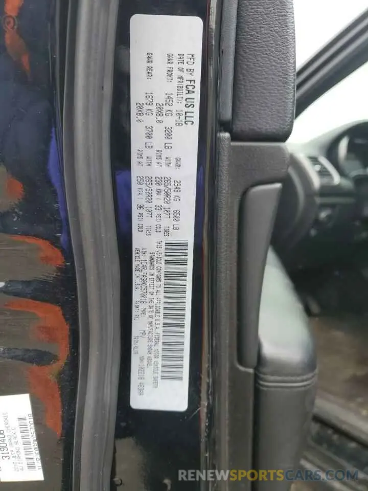 13 fotografías del automóvil dañado 1C4RJFAG0KC570018 JEEP GRAND CHER 2019