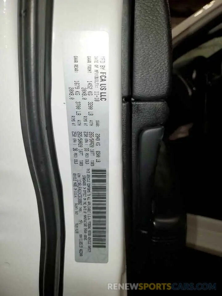 14 fotografías del automóvil dañado 1C4RJFAG1KC618982 JEEP GRAND CHER 2019