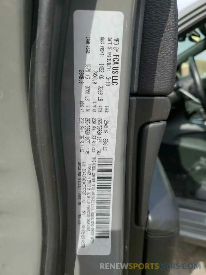 13 fotografías del automóvil dañado 1C4RJFAGXKC727635 JEEP GRAND CHER 2019