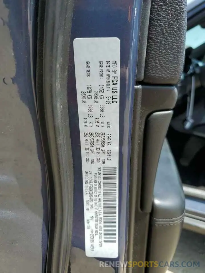 14 fotografías del automóvil dañado 1C4RJFBG0KC800476 JEEP GRAND CHER 2019