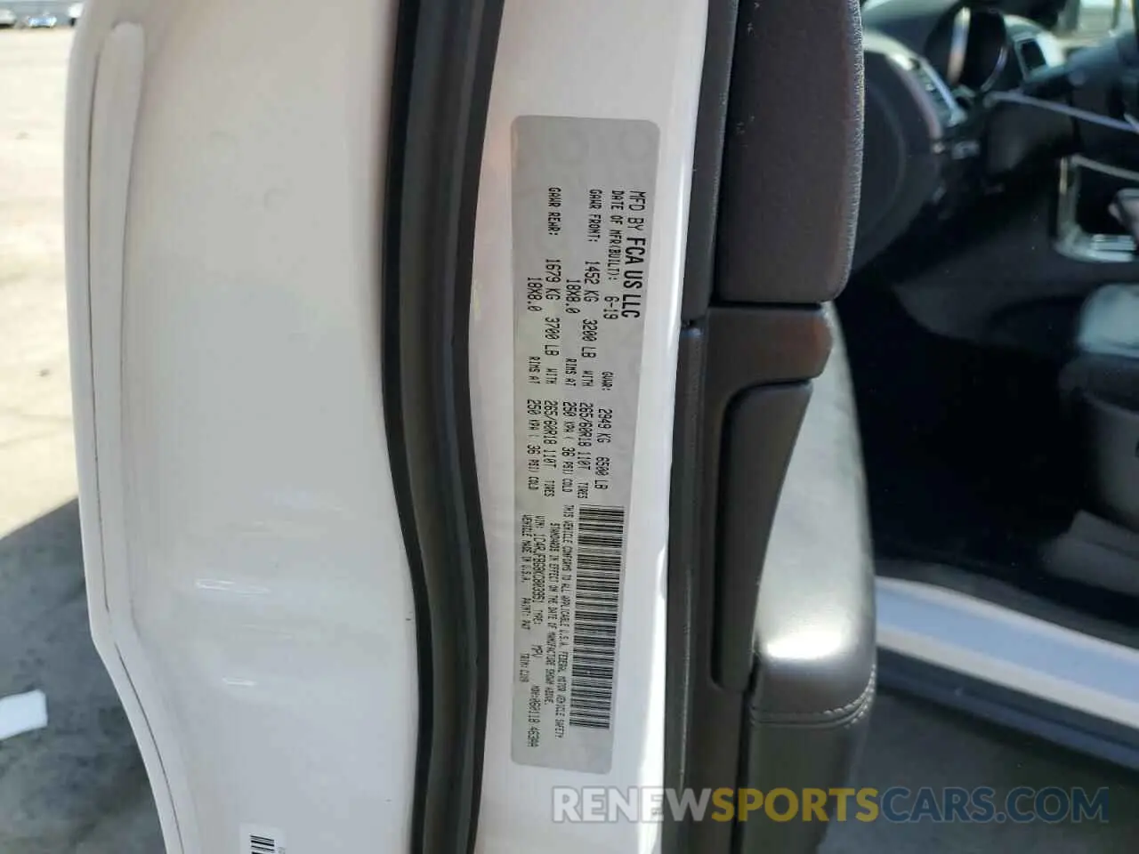 12 fotografías del automóvil dañado 1C4RJFBG8KC803951 JEEP GRAND CHER 2019